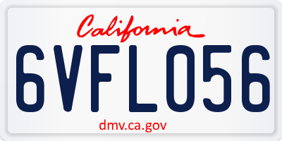 CA license plate 6VFL056