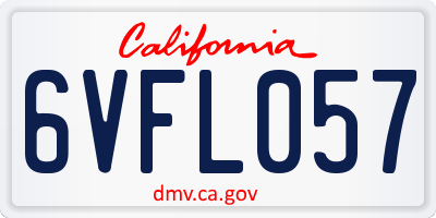CA license plate 6VFL057