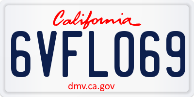 CA license plate 6VFL069