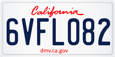 CA license plate 6VFL082