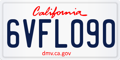 CA license plate 6VFL090