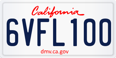 CA license plate 6VFL100