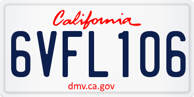CA license plate 6VFL106