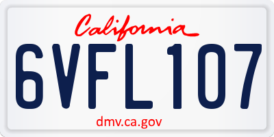 CA license plate 6VFL107
