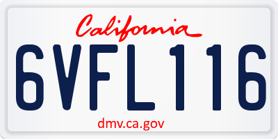 CA license plate 6VFL116