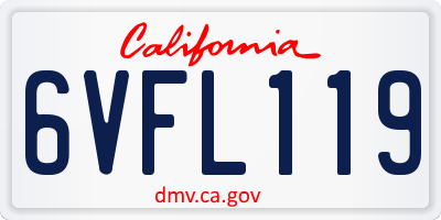 CA license plate 6VFL119