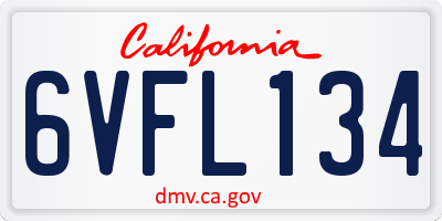 CA license plate 6VFL134