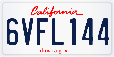 CA license plate 6VFL144