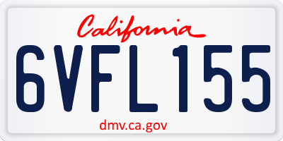 CA license plate 6VFL155