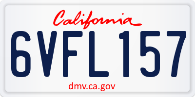 CA license plate 6VFL157