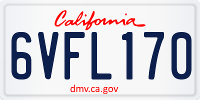 CA license plate 6VFL170