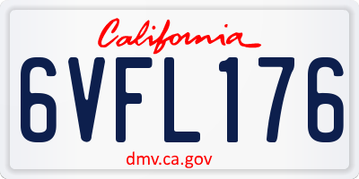 CA license plate 6VFL176