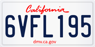 CA license plate 6VFL195