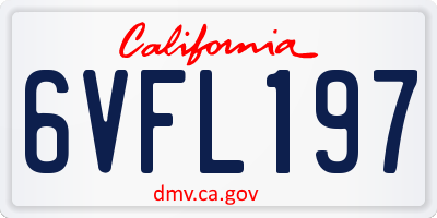 CA license plate 6VFL197