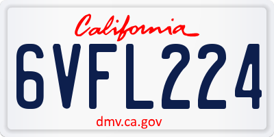 CA license plate 6VFL224