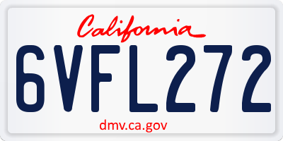 CA license plate 6VFL272