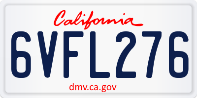 CA license plate 6VFL276