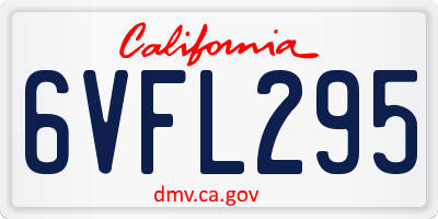 CA license plate 6VFL295