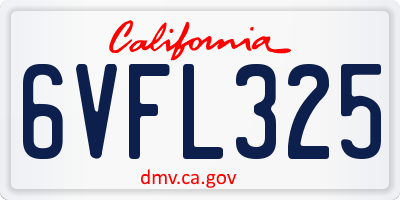 CA license plate 6VFL325