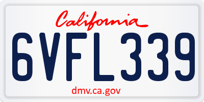CA license plate 6VFL339