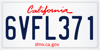 CA license plate 6VFL371