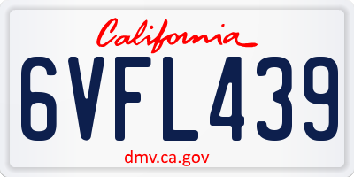 CA license plate 6VFL439