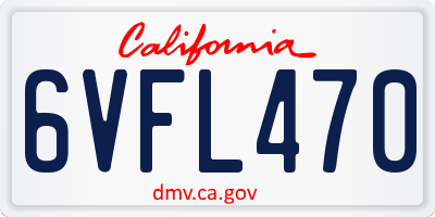 CA license plate 6VFL470