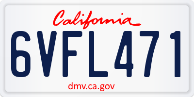 CA license plate 6VFL471