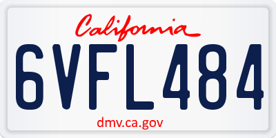 CA license plate 6VFL484