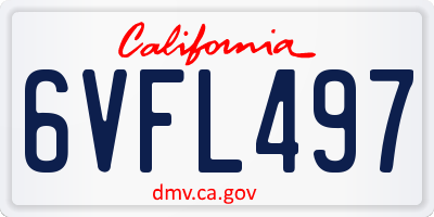 CA license plate 6VFL497
