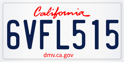 CA license plate 6VFL515