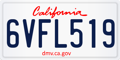 CA license plate 6VFL519