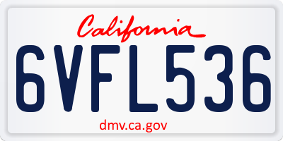 CA license plate 6VFL536
