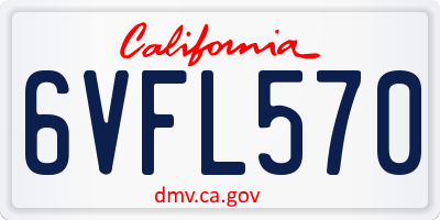 CA license plate 6VFL570