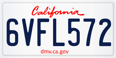 CA license plate 6VFL572