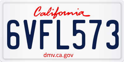 CA license plate 6VFL573