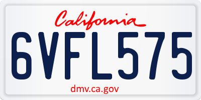 CA license plate 6VFL575