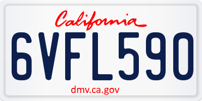 CA license plate 6VFL590