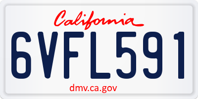 CA license plate 6VFL591