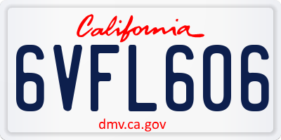 CA license plate 6VFL606