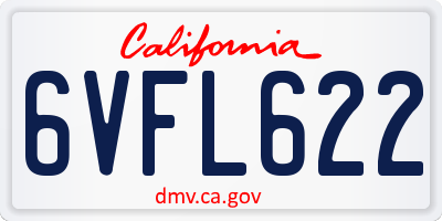 CA license plate 6VFL622