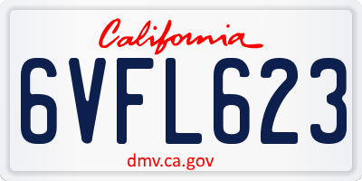 CA license plate 6VFL623
