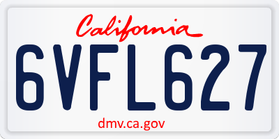 CA license plate 6VFL627