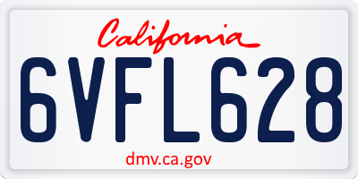 CA license plate 6VFL628