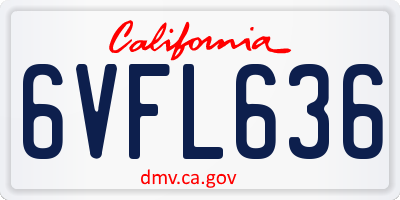 CA license plate 6VFL636