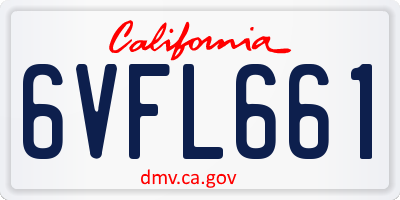 CA license plate 6VFL661