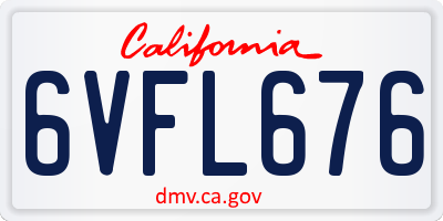 CA license plate 6VFL676