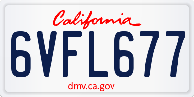 CA license plate 6VFL677