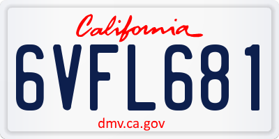 CA license plate 6VFL681
