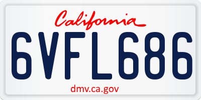 CA license plate 6VFL686